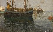 Julius Ludwig Friedrich Runge Dampf- und Fischerboote im sonnigen Licht France oil painting artist